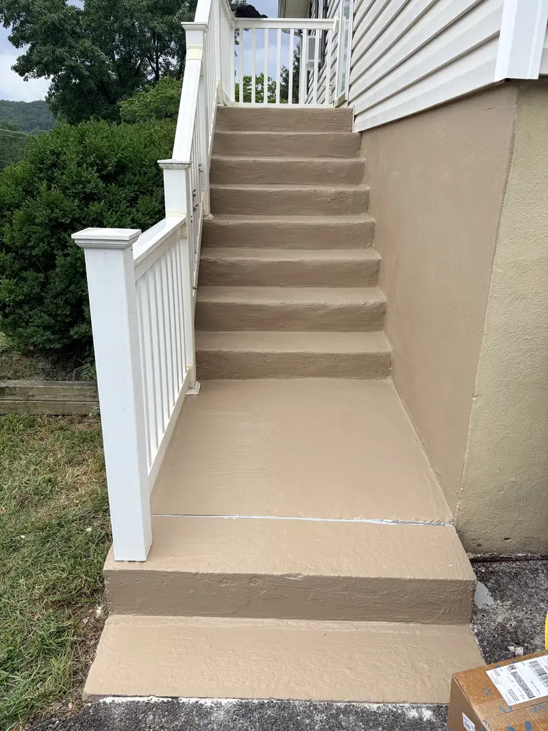 Exterior Steps Resurfaced Tan Roanoke Va