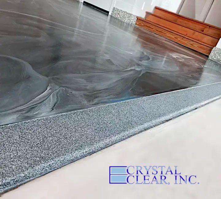 Metallic Epoxy Floor Stairs Roanoke Va