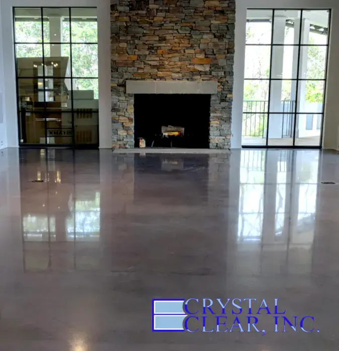 Polished Cement Floor Fireplace Roanoke Va