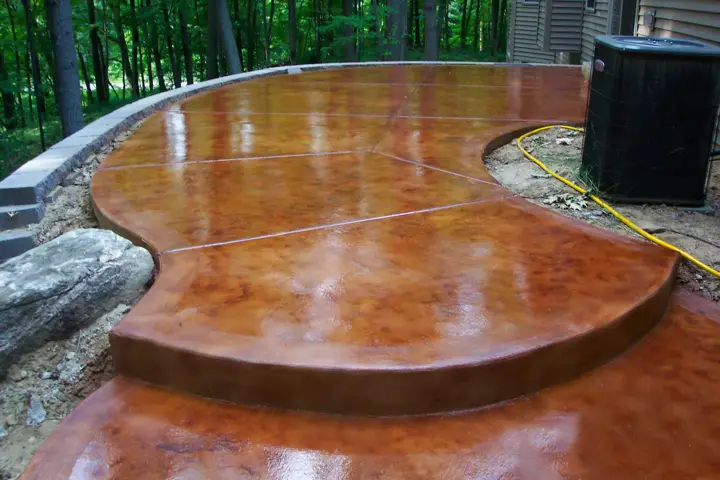 Stained Concrete Patio Curved Roanoke Va